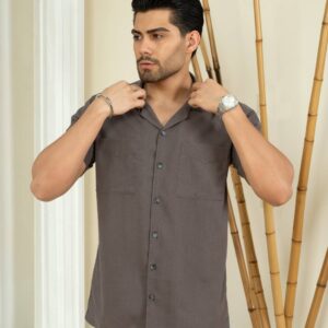 پیراهن لینن نخی خنک رنگ قهوه ای